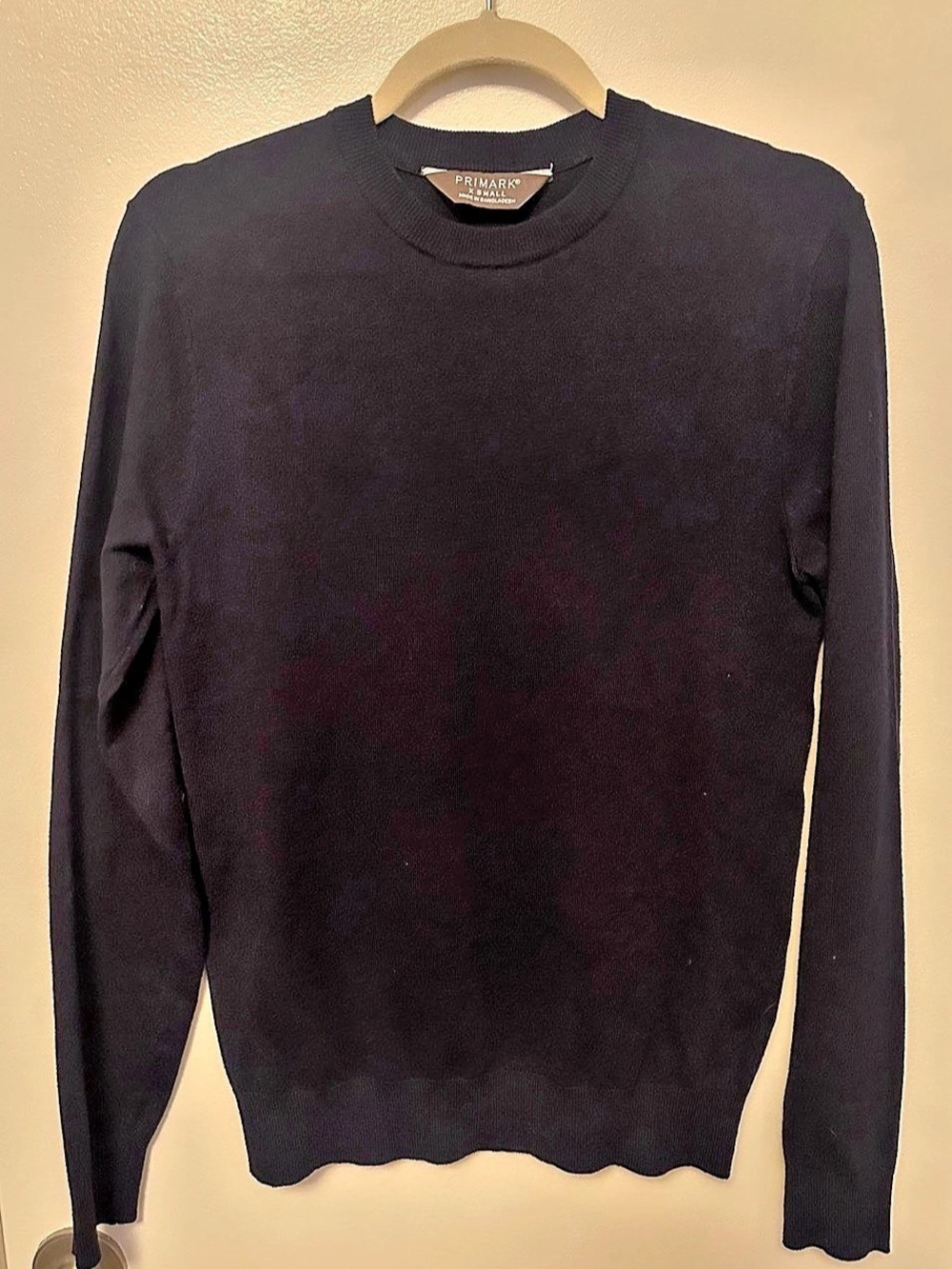 PRIMARK Men’s Navy Blue Crew Neck Fine Knit Sweater